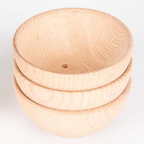 Tickit houten bakjes naturel - Ø 9,3 cm - 3st