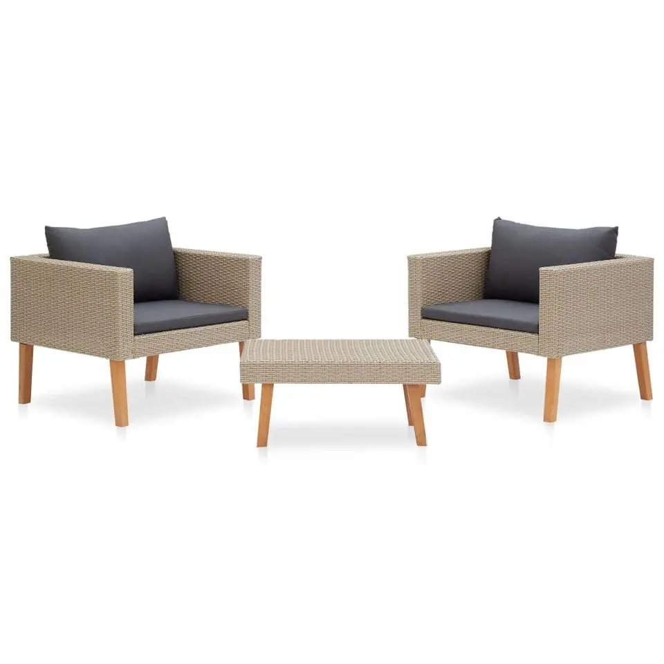 vidaXL - Tuinfauteuils - Beige - Poly rattan