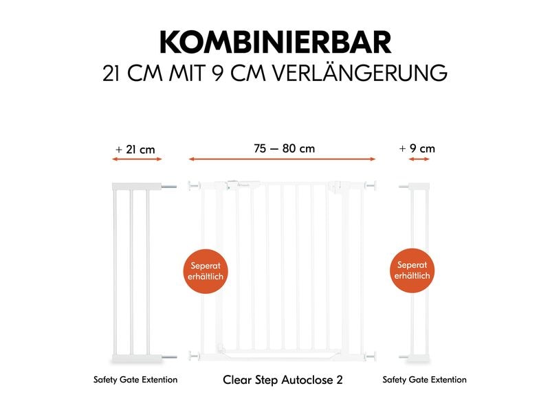 Hauck Verlängerung Türschutzgitter 21 cm Weiss Safety Gate Extension für gängige Hauck Schutzgitter