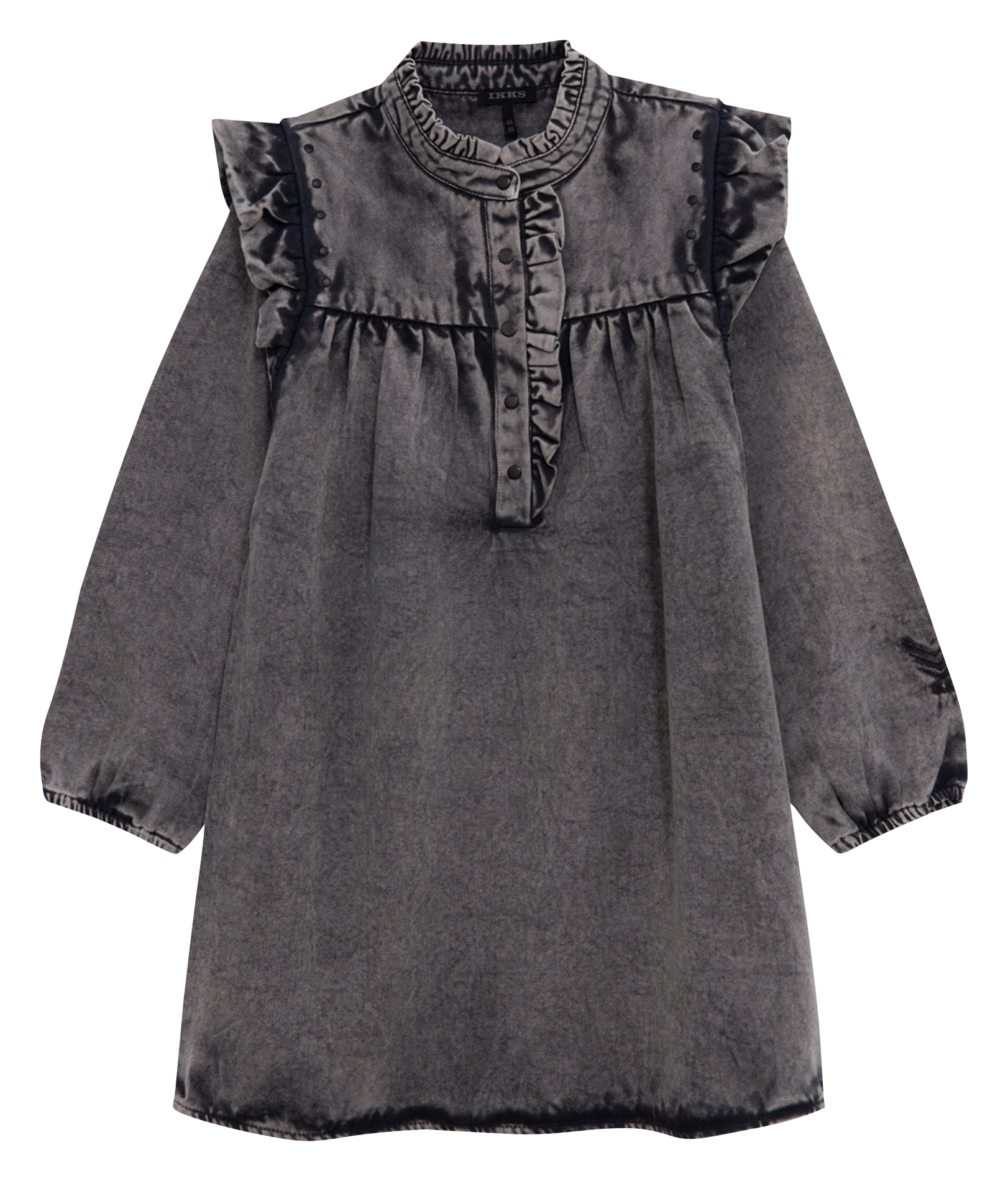 Robe col montant en jean | Noir