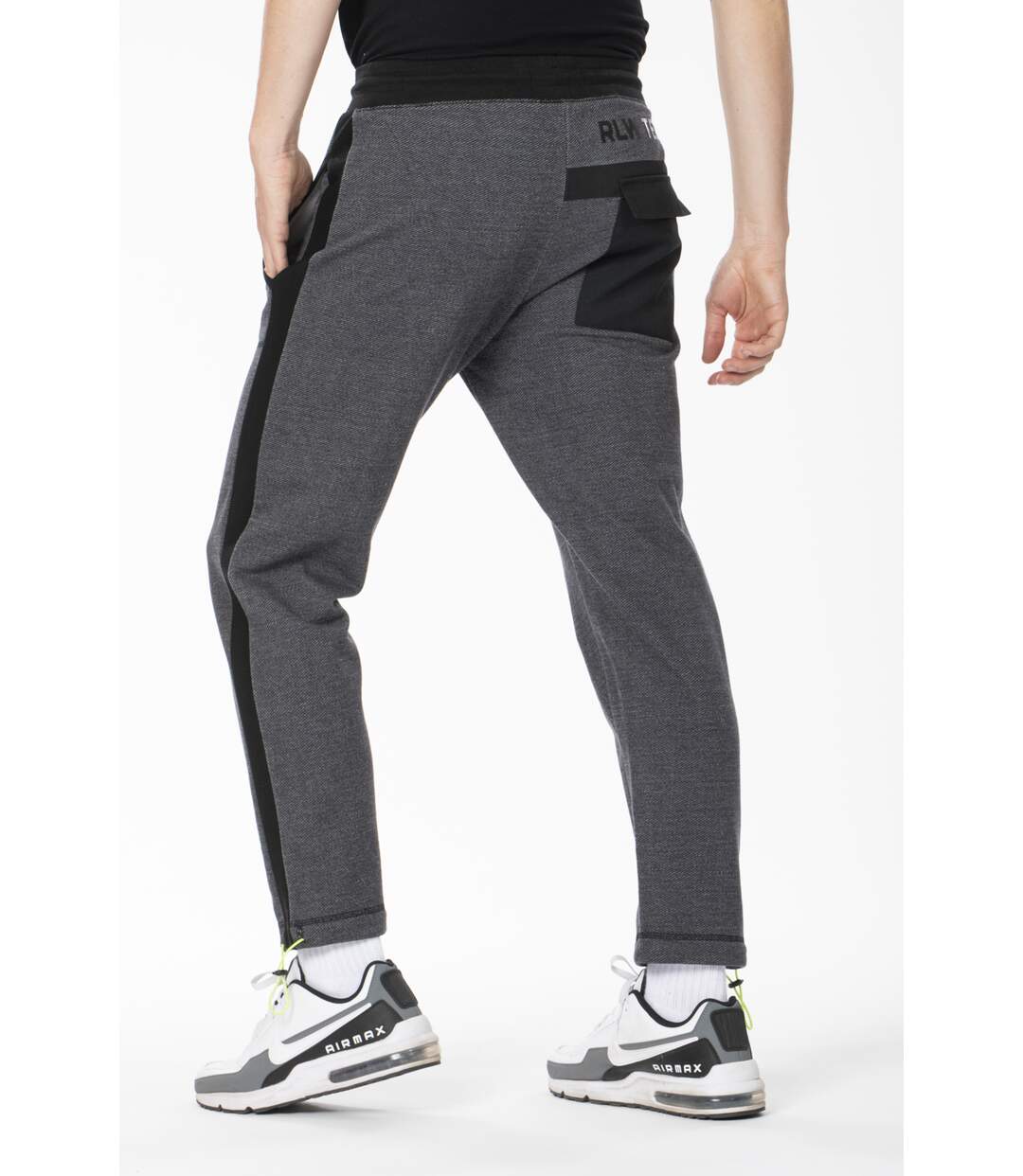 Pantalon de détente en molleton texturé ASLAN NOIR