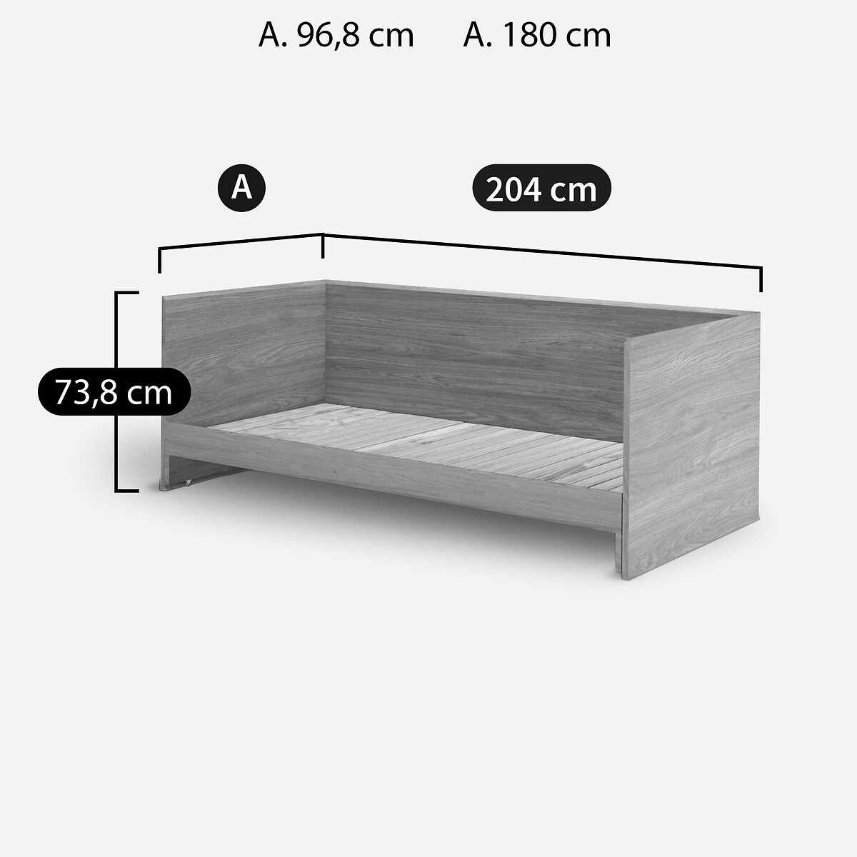 AM.PM<br>Sofá-cama para 2 pessoas, folheado de nogueira, para uso em ambientes internos.