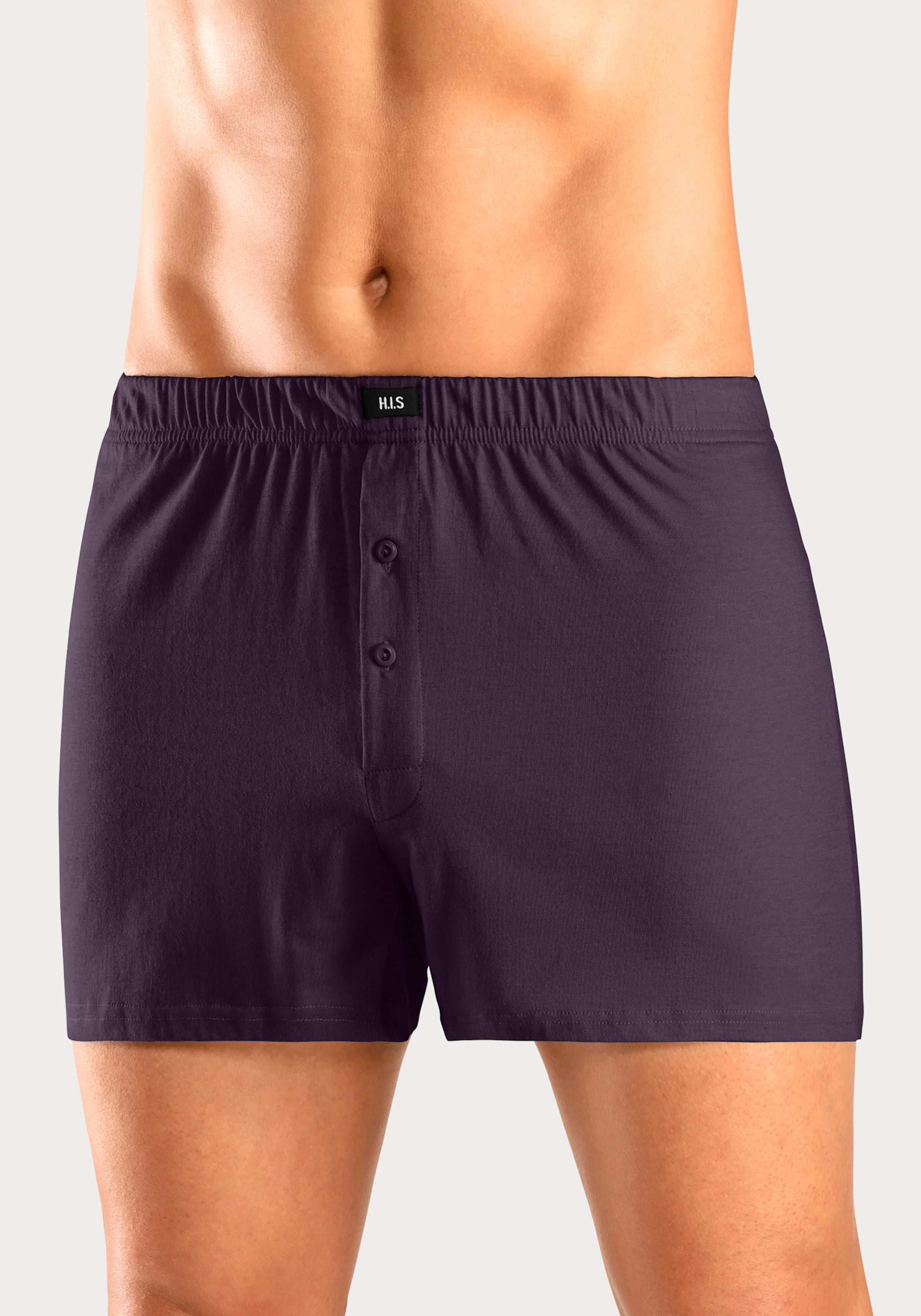 H.I.S Weiter Boxer in grau-meliert, blau-grün, aubergine, blau, anthrazit