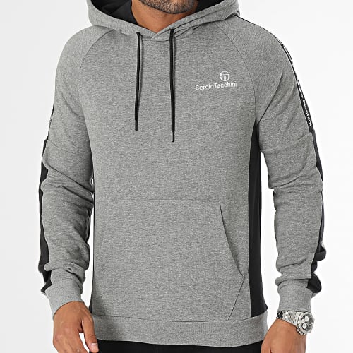 Sweat Capuche A Bandes 40673 Side Hoodie Gris