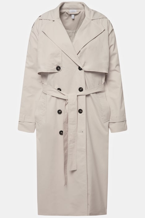 Trenchcoat, oversized, Reverskragen, doppelreihige Knopfleiste, Unisex