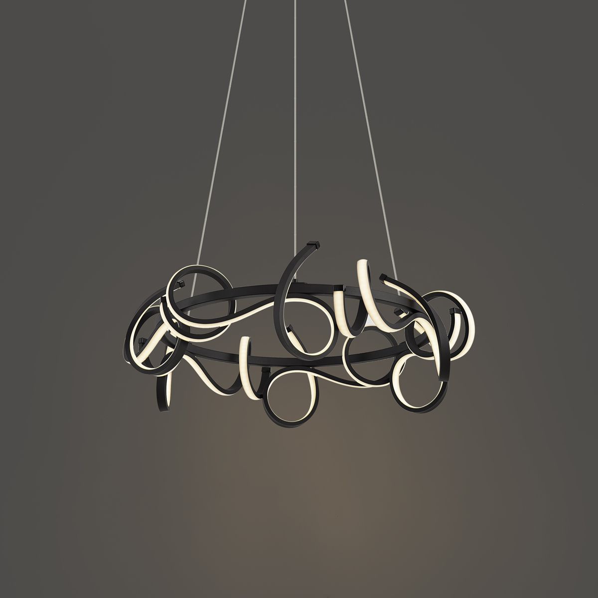 Design hanglamp zwart rond 3-staps dimbaar - Krisscross