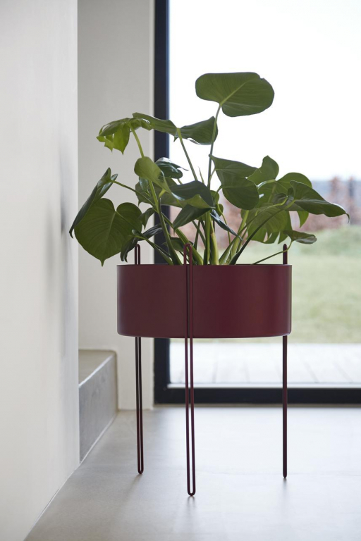 Woud Pidestall plantenbak large black