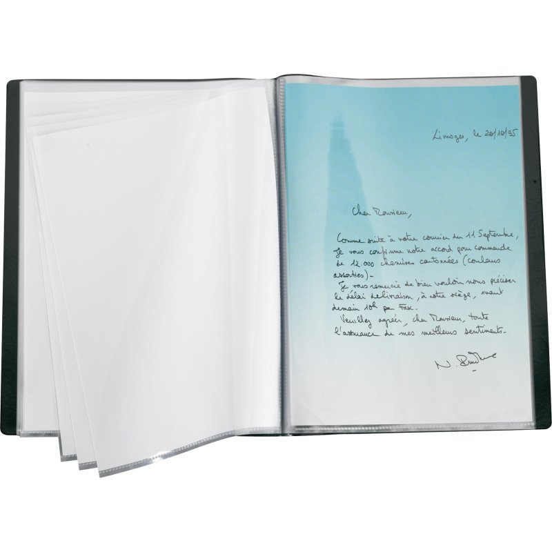 Protège-documents Bruneau PVC opaque A4 10 pochettes - 20 vues noir