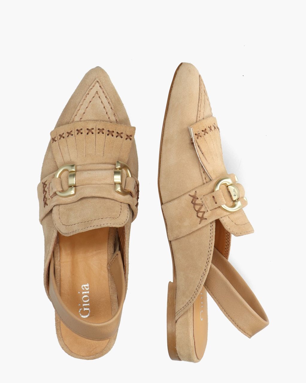 Gioia Zenne Lichtbruin Dames Slingbackloafers