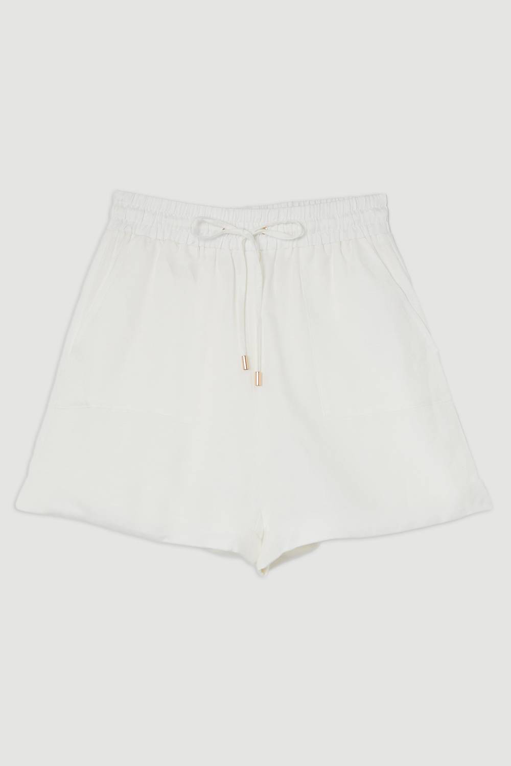 KarenMillen Short en viscose et lin noué à la taille tissé