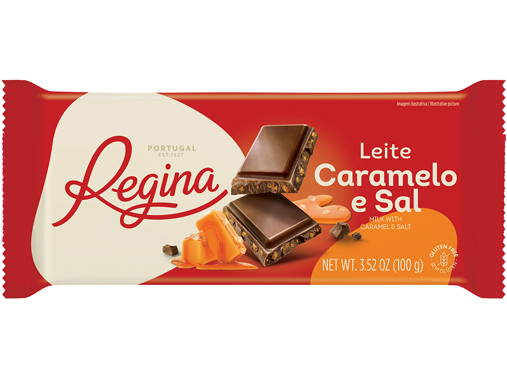 CHOCOLATE REGINA DE LEITE COM RECHEIO CARAMELO 100G