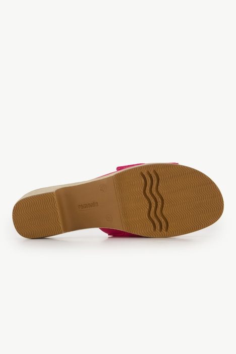 Leder-Clogs, Remonte x Elle, Holzoptik-Sohle, Weite F