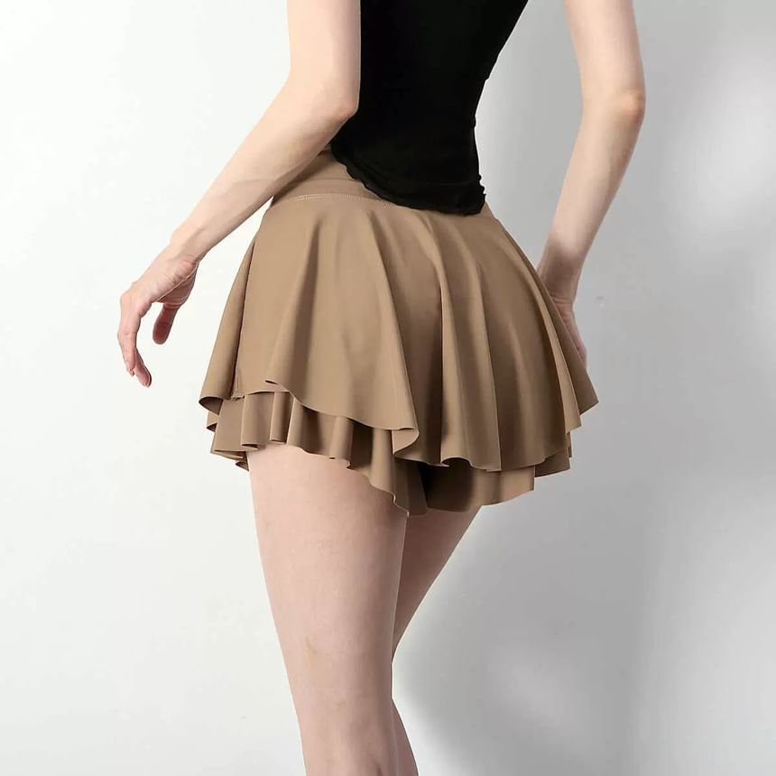 Arigne - Sportieve rok met hoge taille en ruches