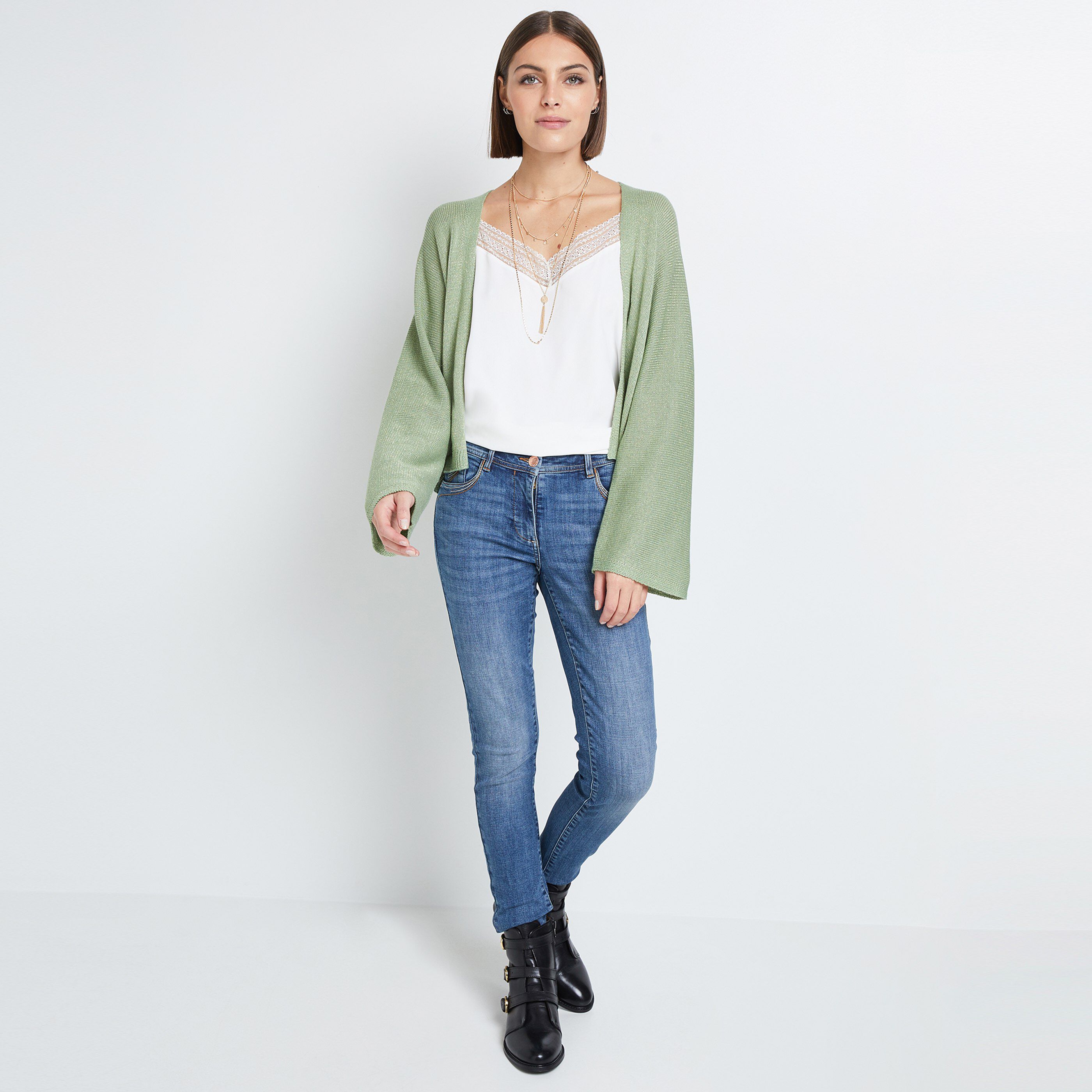 Gilet ouvert femme - VERT