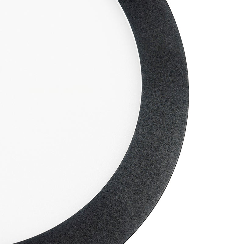 Plafondlamp zwart 22,5 cm incl. LED 3-traps dimbaar IP44 - Steve