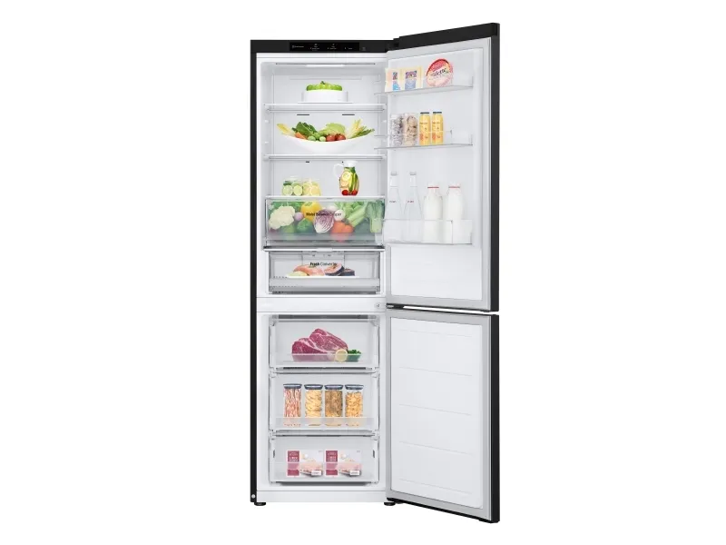 LG GBV3100DEP - Køleskab/fryser - bund-fryser - bredde: 59.5 cm - dybde: 68.2 cm - højde: 186 cm - 344 liter - Klasse D - grafitsort
