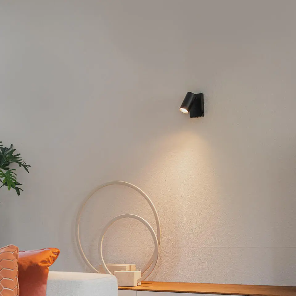 Qazqa wandlampen jeana luxe zwart gu10