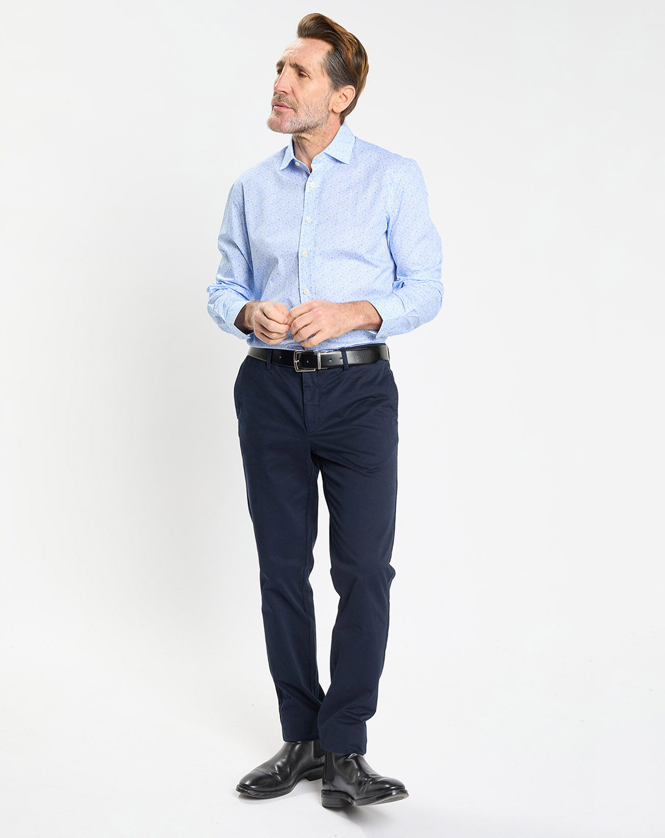 Hackett London Chemise Slim Fit à imprimé coquillage bleu ciel