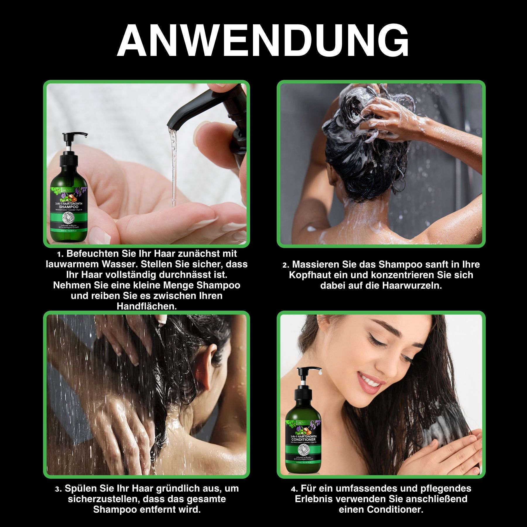 ALIVER 3-in-1 Rizinus Lavendel Argan  Haarshampoo