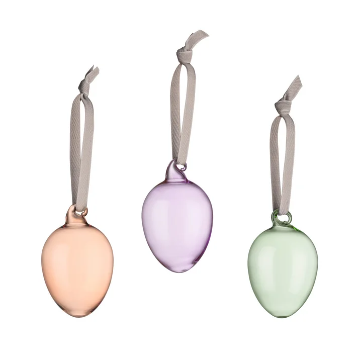 Iittala - Ostereier aus Glas, braun / flieder / grün (3er-Set)