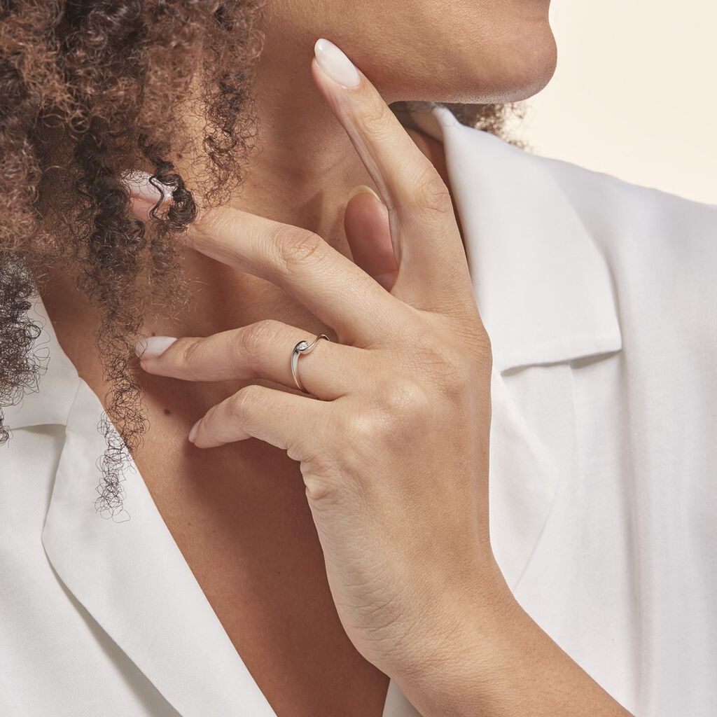 Bague Solitaire Vrille Or Blanc Diamant