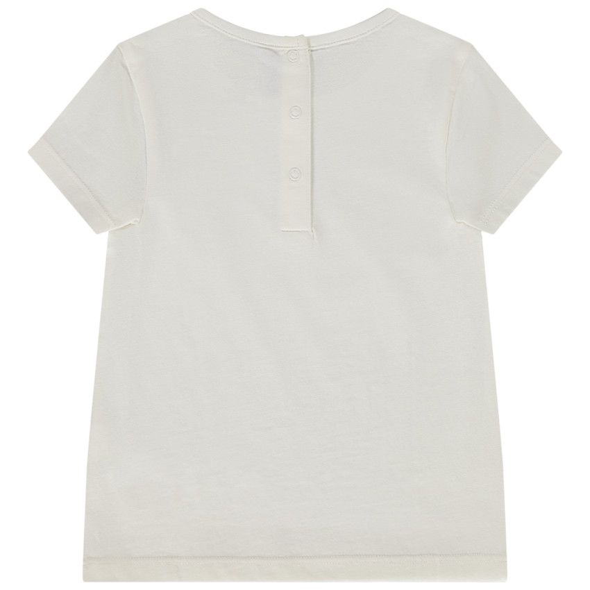 T-shirt manches courtes print fantaisie pour bébé fille - Ecru