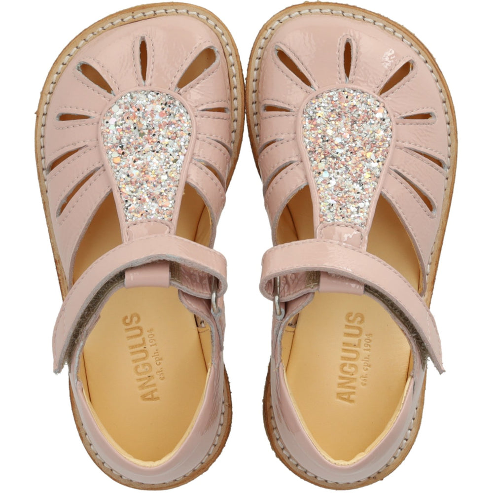 Køb Angulus Rosebud/Rosebud Glitter Sandal Med Dråbedetalje I Funklende Glitter