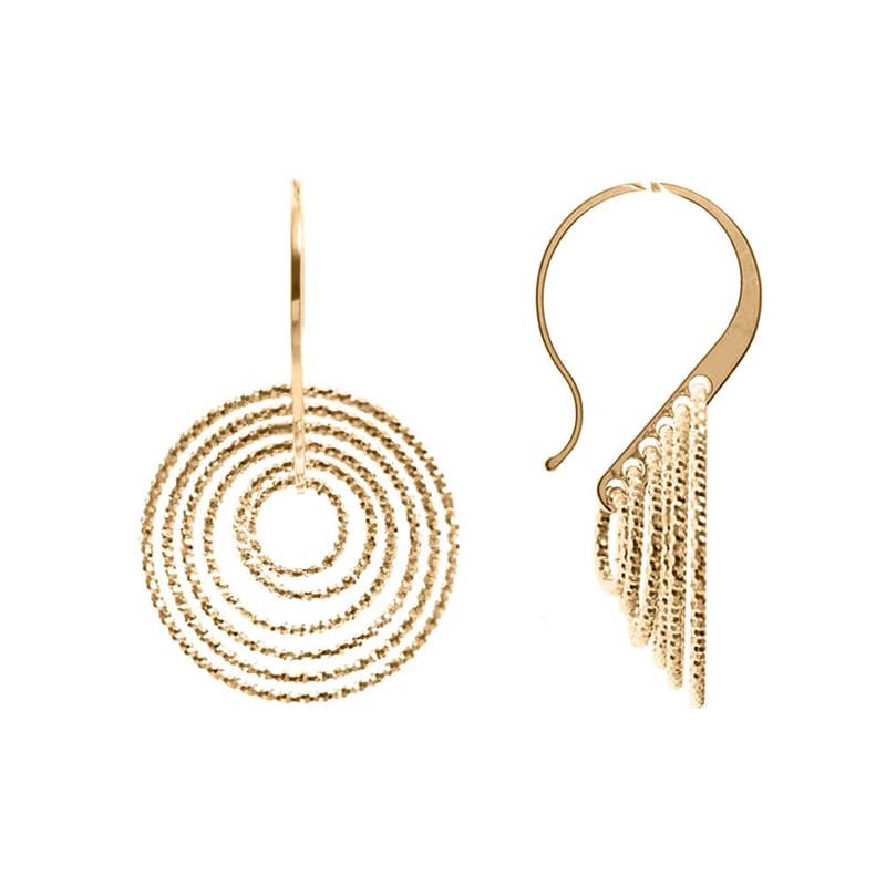 Boucles D'oreilles Argent Doré Spirales Tourmente