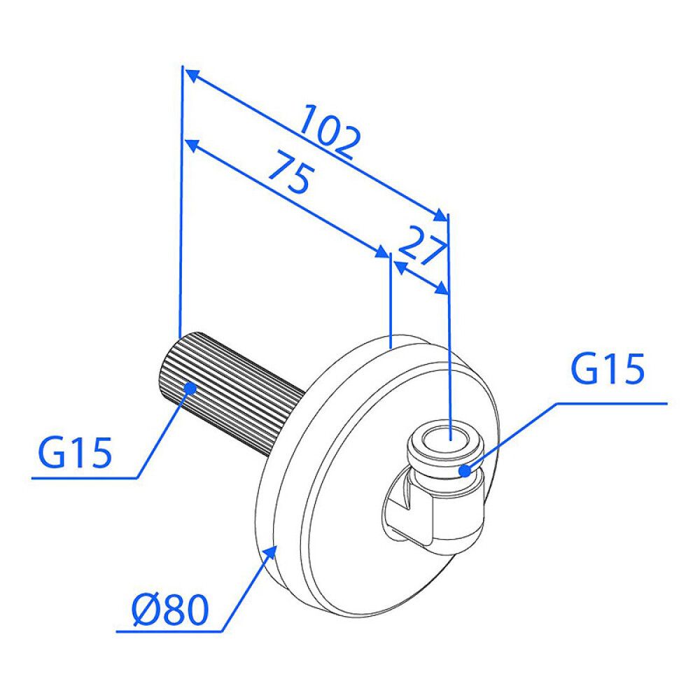 VINKELVENTIL TRIO PERFEKTA G15XG15