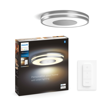 Philips Hue plafondlamp Being aluminium - warm tot koelwit licht 22.5W - met 1 dimmer switch