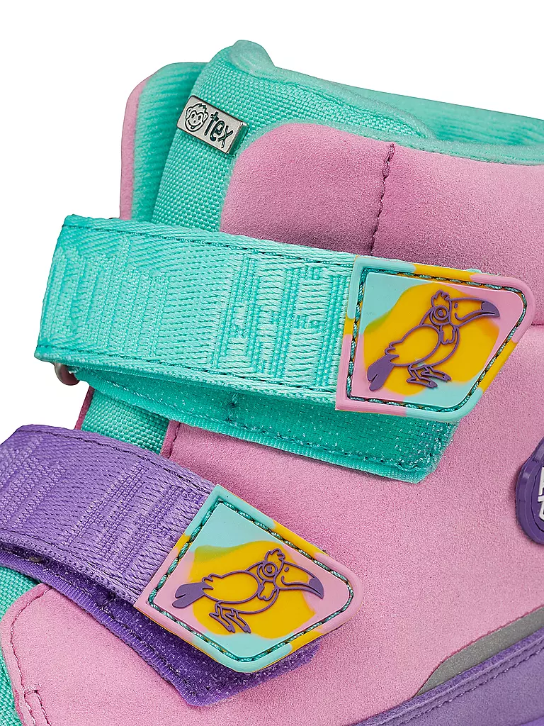 AFFENZAHN Kinder Winterstiefel VEGAN COMFY Kreativ Tukan rosa