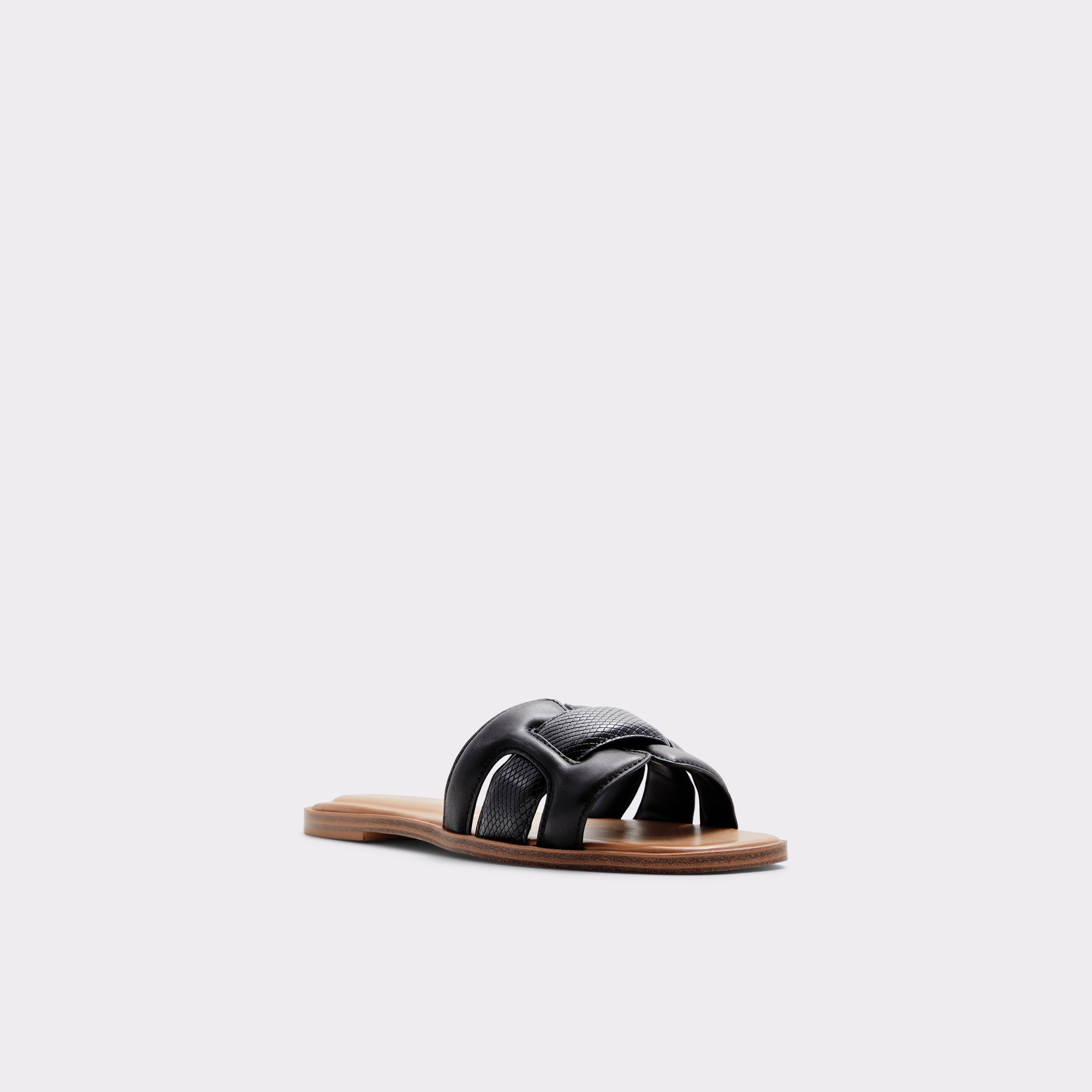 Elenaa Black Women Flat Sandals