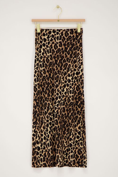 Panterprint midi skirt