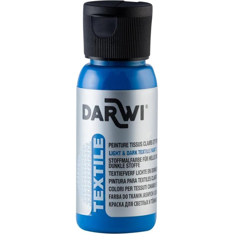 DARWI Flacon de 50 ml de Peinture Textile Opaque - Bleu