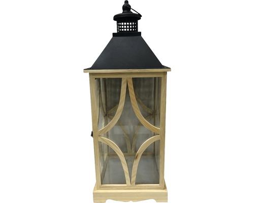 Lafiora houten lantaarn, 29 x 29 x 76 cm, zwart