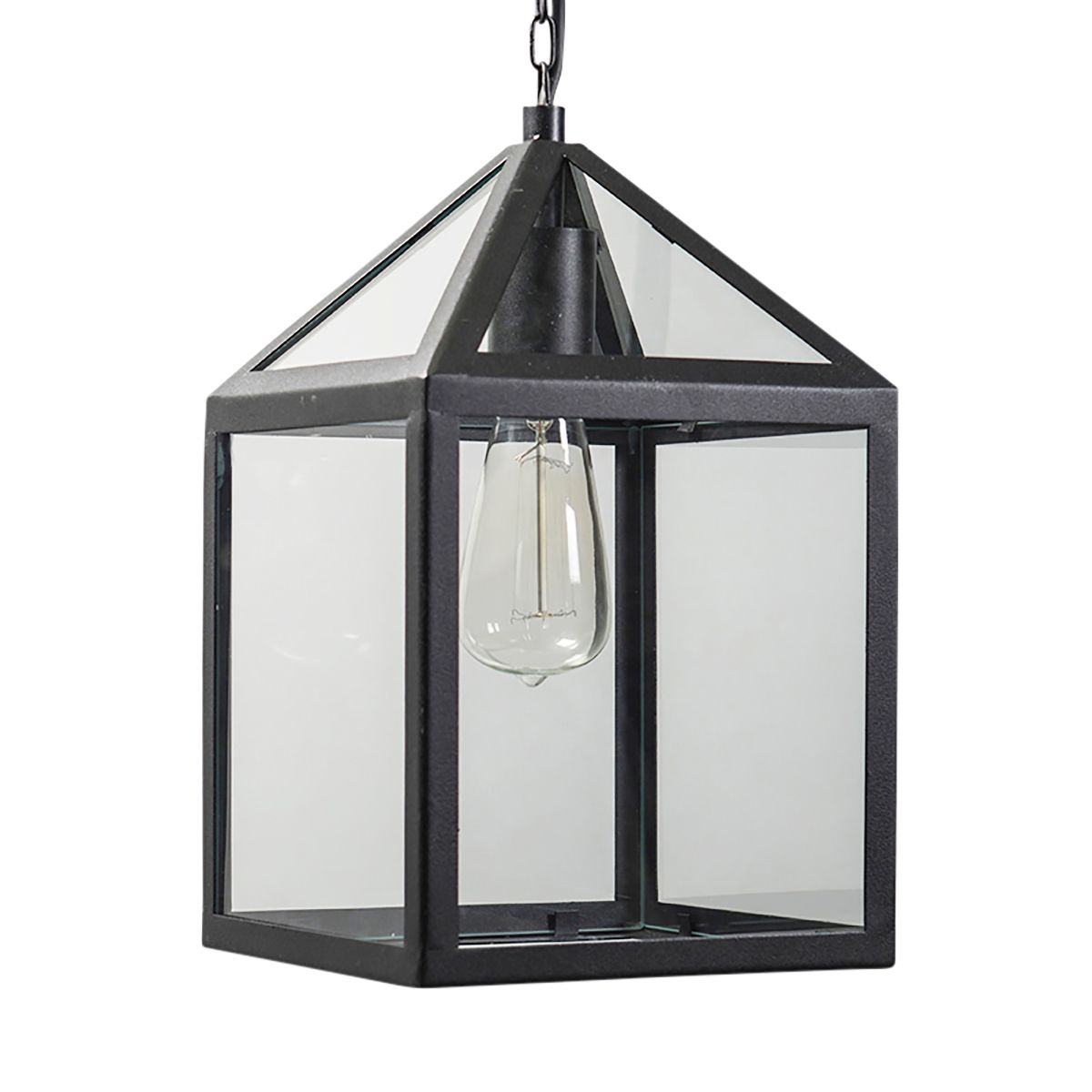 Industriële buiten hanglamp zwart IP23 - Amsterdam