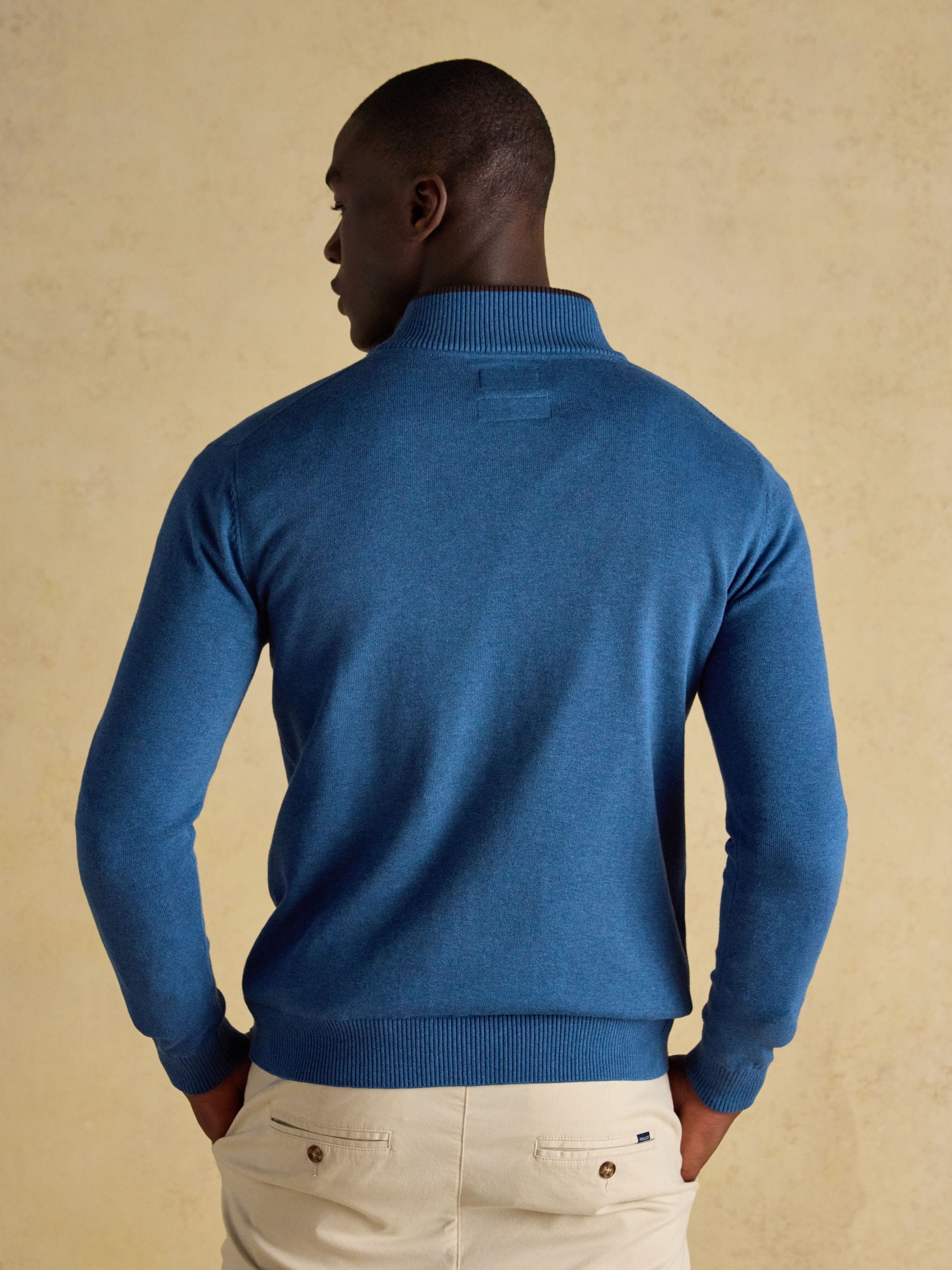 Marineblauw - Joules Hillside Quarter Zip Knitted Jumpers 2 Pack