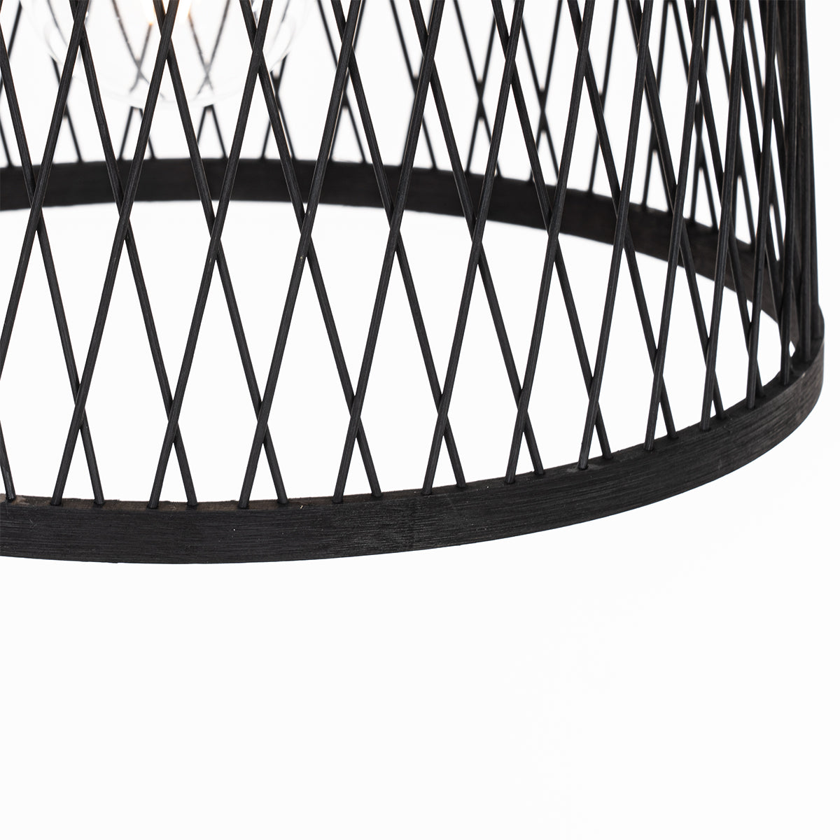 QAZQA Landelijke buiten hanglamp zwart rotan 40 cm - Calamus