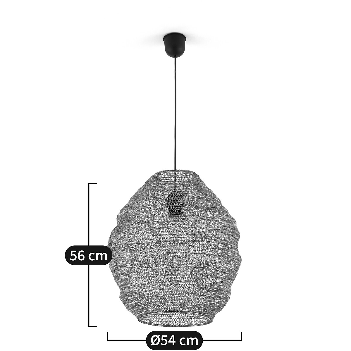 LA REDOUTE INTERIEURS<br>Candeeiro suspenso em malha de ferro Ø54 cm, Mita