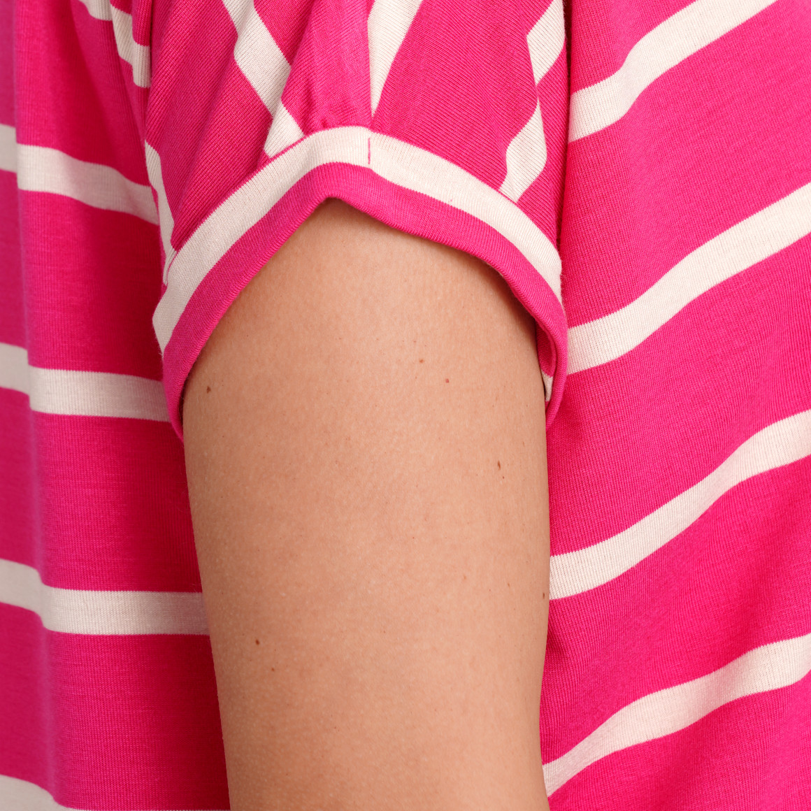 Gina Benotti Damen T-Shirt mit Streifen pink / weiss