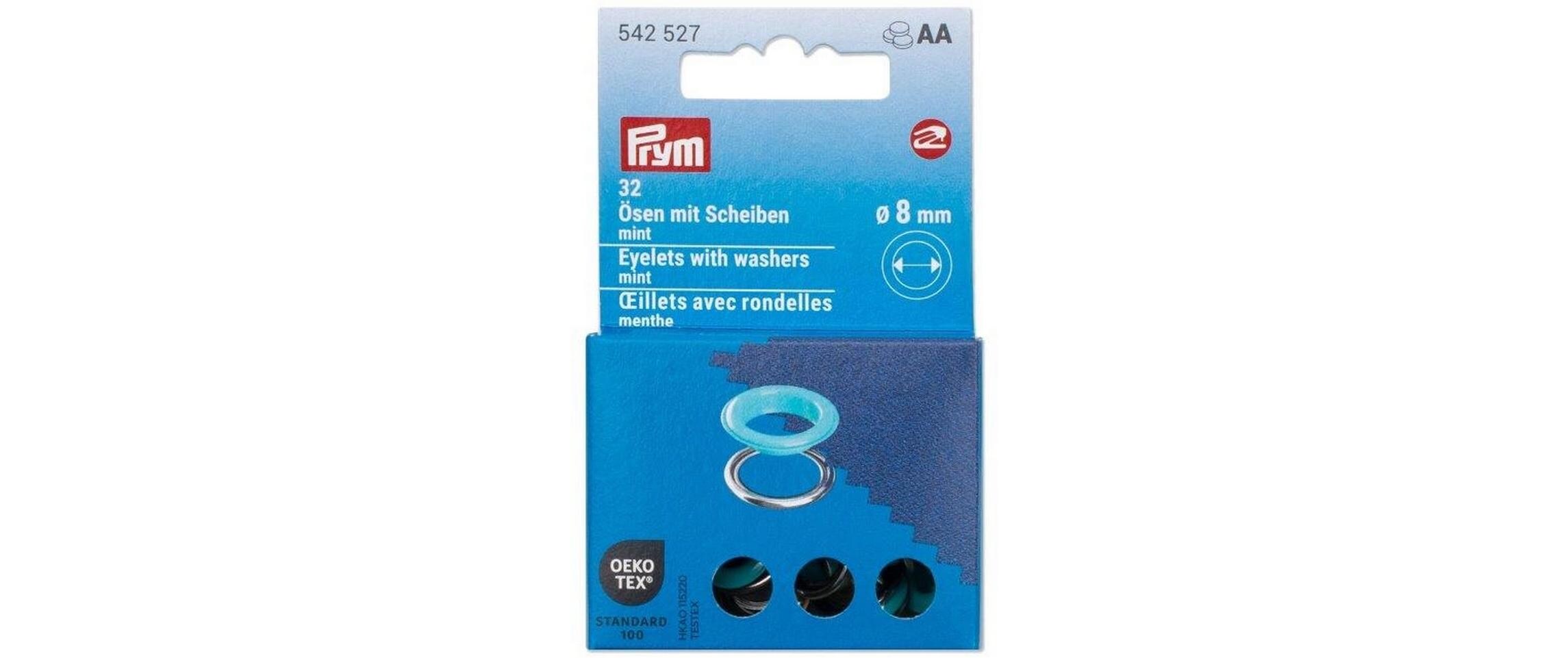 Ösen mit Scheiben, 8 mm Mint, SilberNähfreie Ösen