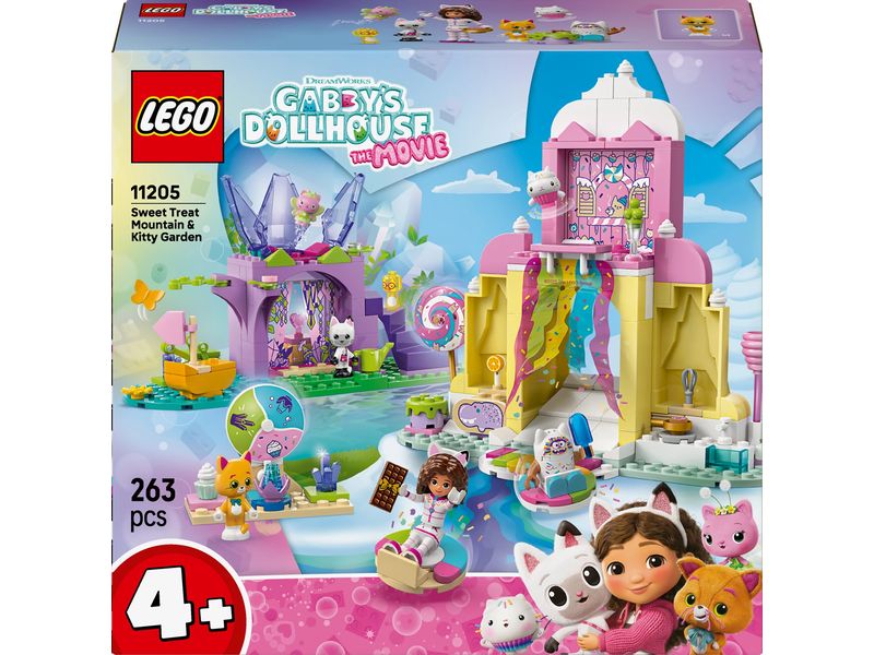 LEGO® Gabby's Dollhouse Zuckerguss-Gebirge 11205 Kreativer Spiel-Set mit Kätzchen-Garten