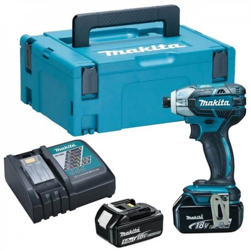 Makita DTS141RTJ 18V Li-ion accu impuls slagschroevendraaier set (2x5.0Ah) - koolborstelloos