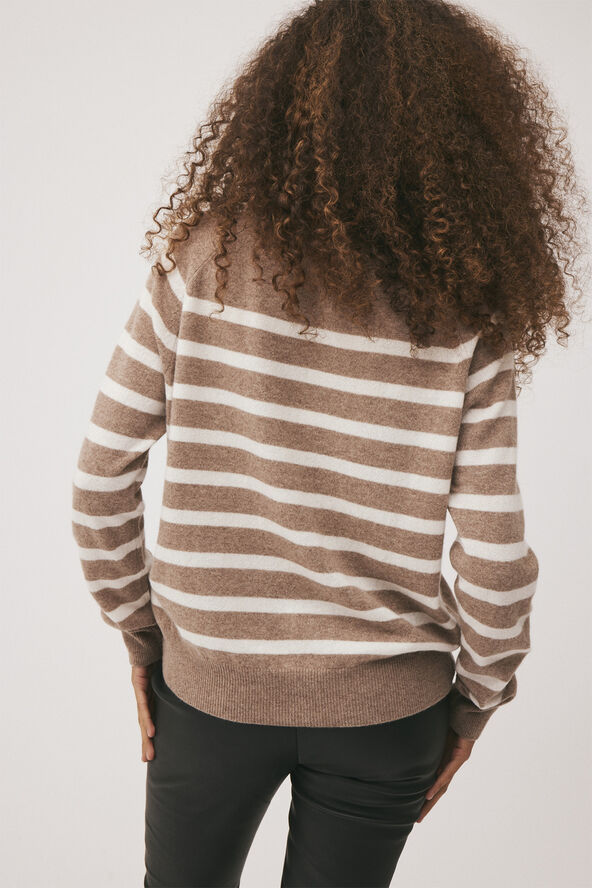 Magasin du Nord Collection Mabel 2 - 100% Cashmere Off white / sand stripe