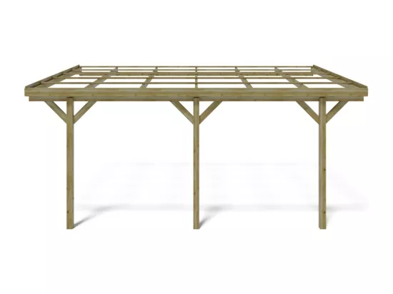 Carport, abri de voiture 3x5,24 m - 15 m2 - adossé  - CAR7-2 - ALTANKA