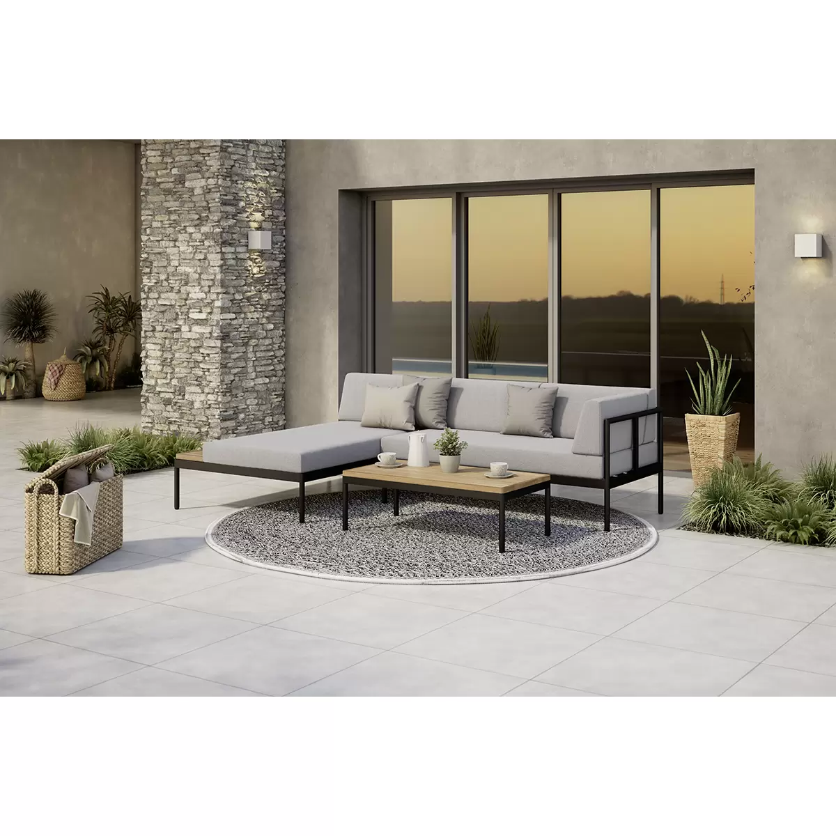 Beldano Loungegarnitur Casablanca 3-teilig braun,grau