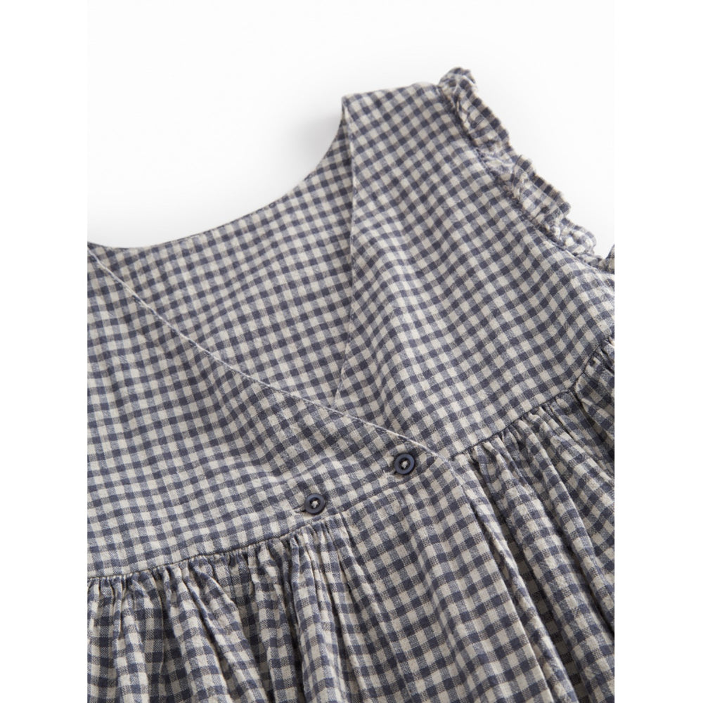 Køb MarMar Cotton Linen Marine Check Darame Kjole