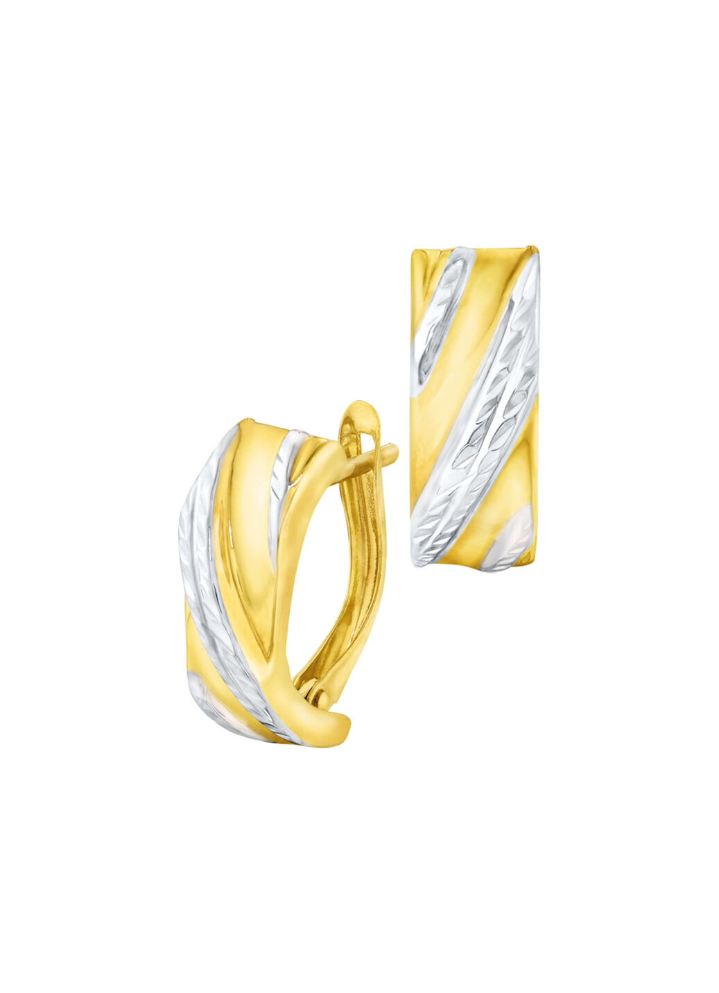 Klappcreolen in Bicolor, teilweise diamantiert