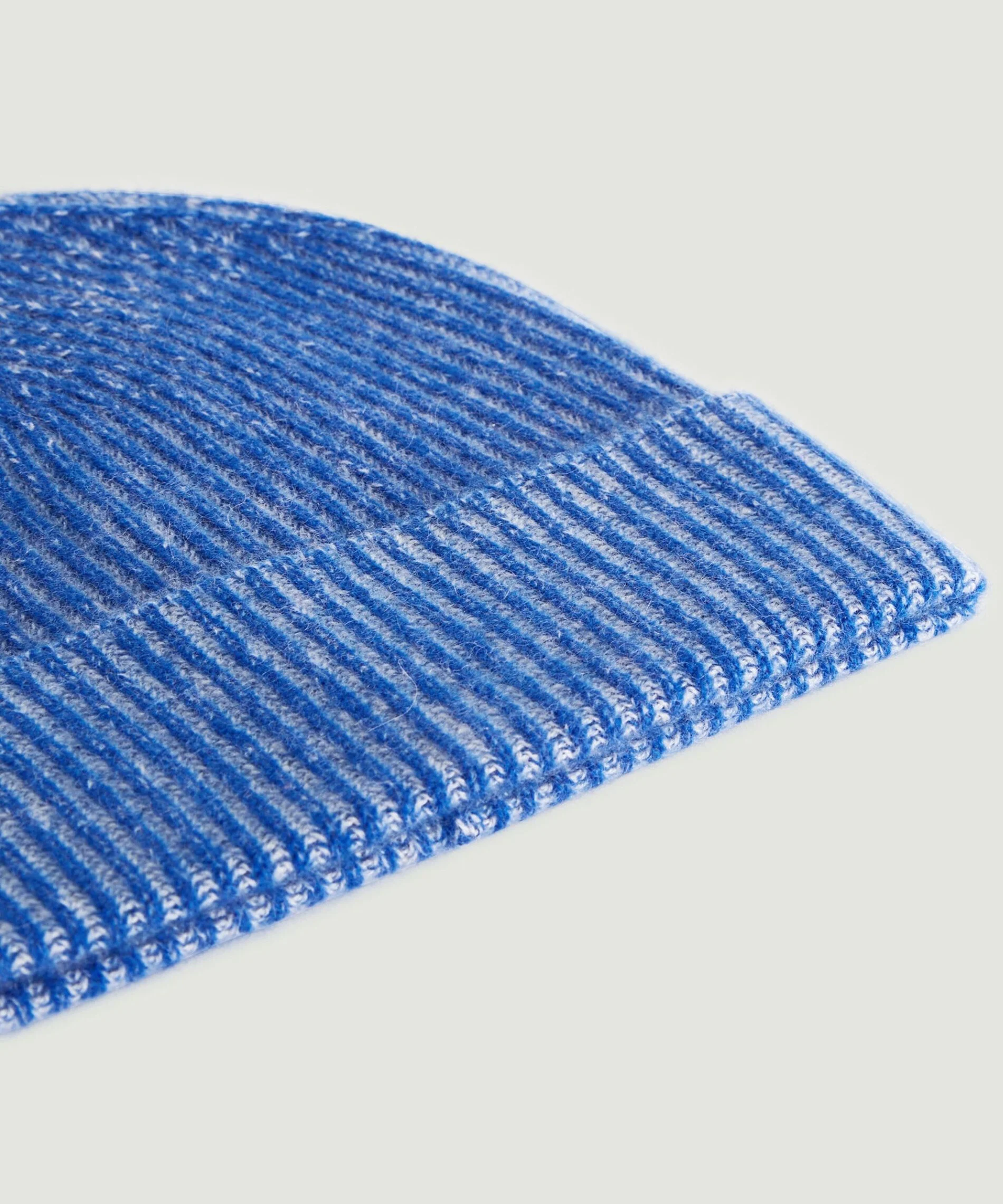 Bonnet bicolore en cachemire | Bleu