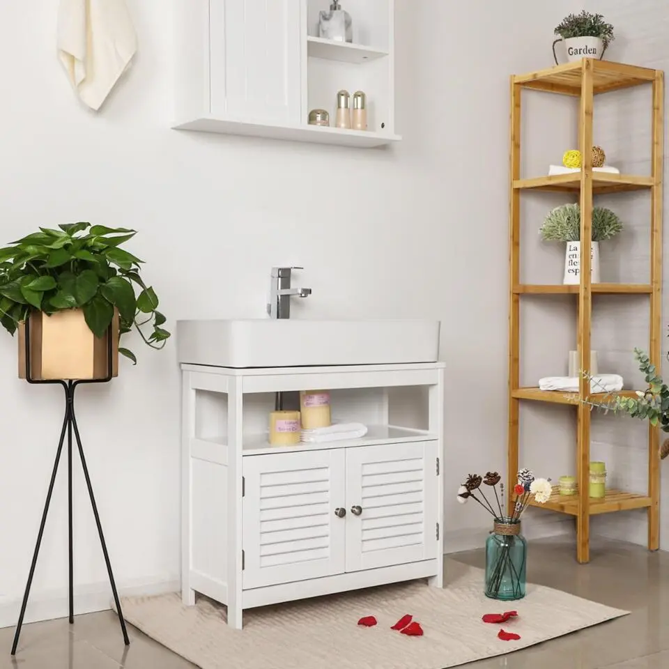 Parya Home - Wastafelonderkast -Badkamerkast - 2 Deuren - Wit